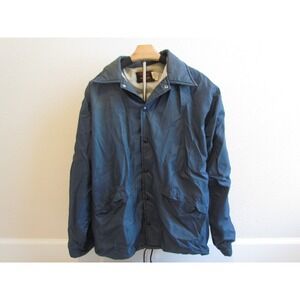 Pla-Jac Dunbrooke Coach Jacket Large Navy Blue Vintage 80s Windbreaker USA Made